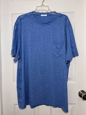 Deyeek Blue Short Sleeve Pocket Tee Snap Closure- Men's